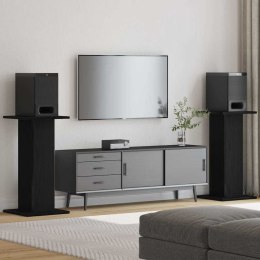 STOJAKI NA GŁOŚNIKI 2 SZT. CZARNY DĄB 30X30X60CM