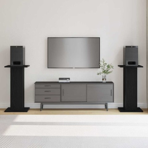 STOJAKI NA GŁOŚNIKI 2 SZT. CZARNY DĄB 30X30X60CM