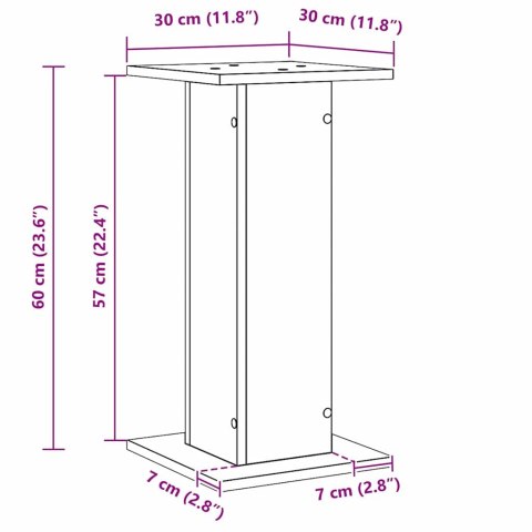 STOJAKI NA GŁOŚNIKI 2 SZT. CZARNY DĄB 30X30X60CM