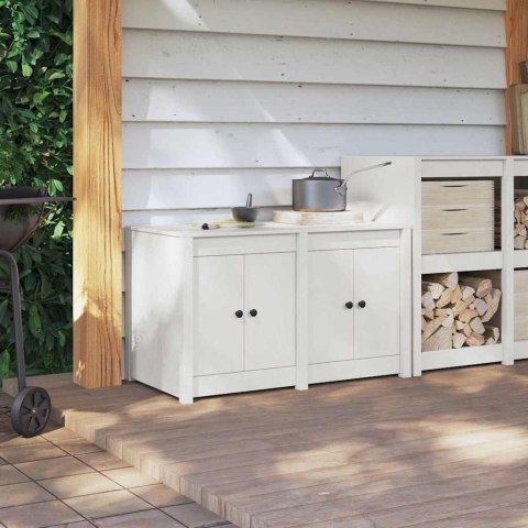SZAFKA KUCHENNA BIAŁY 106X55X64CM LITE DREWNO SOSNOWE