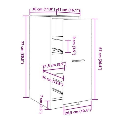 SZAFKA APTECZNA CZARNY DĄB 30X41X77,5CM