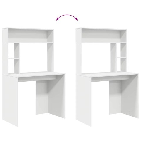 BIURKO Z PÓŁKĄ BIAŁY 91X50X149CM