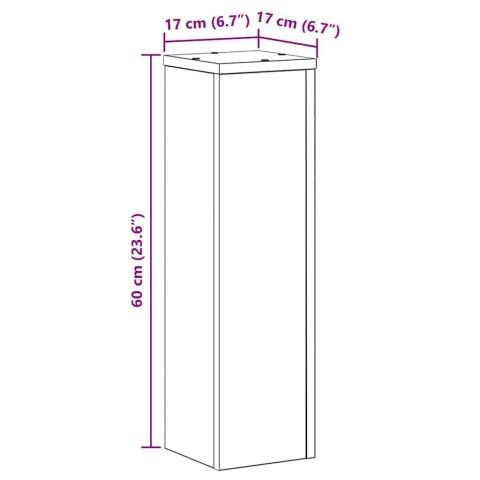 STOJAK NA ROŚLINY 2 SZT. CZARNY DĄB 17X17X60CM