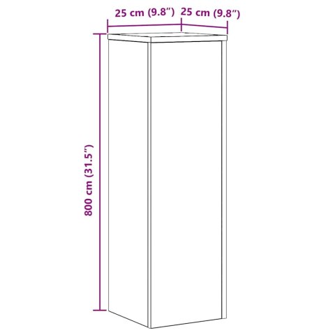 STOJAK NA ROŚLINY 2 SZT. CZARNY DĄB 25X25X80CM