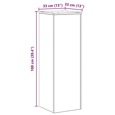 STOJAK NA ROŚLINY CZARNY DĄB 33X33X100CM
