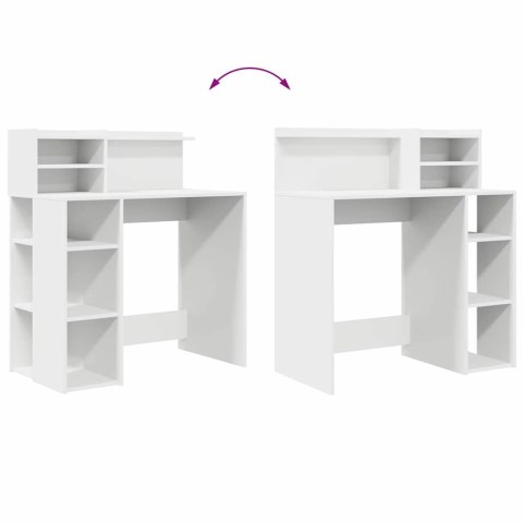 BIURKO Z PRZECHOWYWANIEM Z PÓŁKĄ BIAŁY 90X48X101,5CM