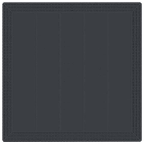 STÓŁ OGRODOWY ANTRACYT 100X100X73CM POLIRATTAN