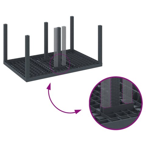STÓŁ OGRODOWY ANTRACYT 150X100X73CM POLIRATTAN