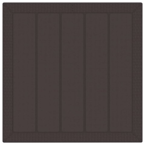 STÓŁ OGRODOWY BRĄZOWY 100X100X73CM POLIRATTAN