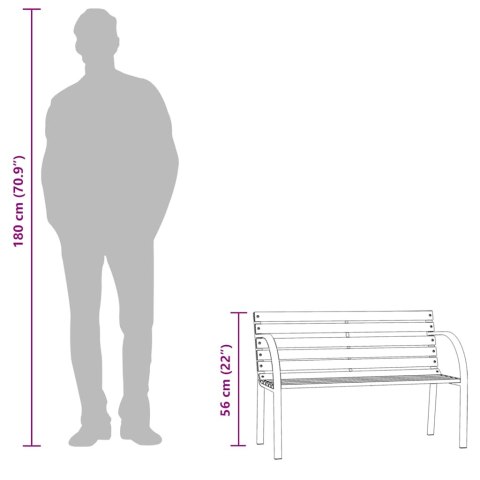 ŁAWKA OGRODOWA DLA DZIECI 81CM DREWNO STROIGŁY SZARA