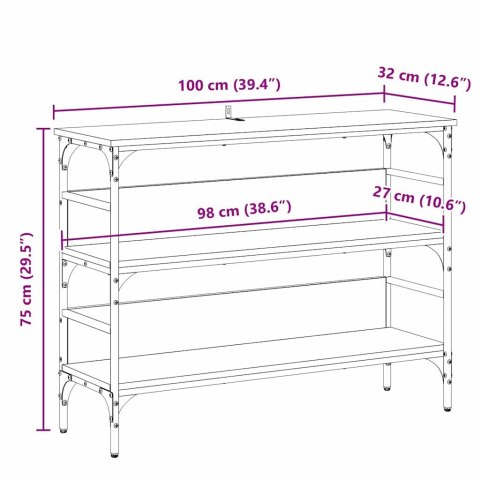 KONSOLA CZARNY DĄB 100X32X75CM