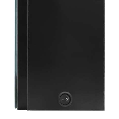 SZAFKA ŁAZIENKOWA Z LUSTREM I LED LŚNIĄCA CZERŃ 80X12X68CM