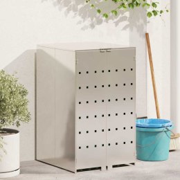 SREBRNA OBUDOWA NA KOSZ 240L STAL NIERDZEWNA OSŁONA POJEMNIKA GAZOWY SIŁOWNIK