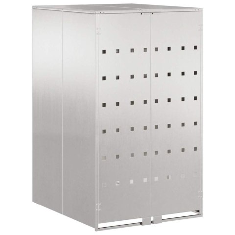 SREBRNA OBUDOWA NA KOSZ 240L STAL NIERDZEWNA OSŁONA POJEMNIKA GAZOWY SIŁOWNIK