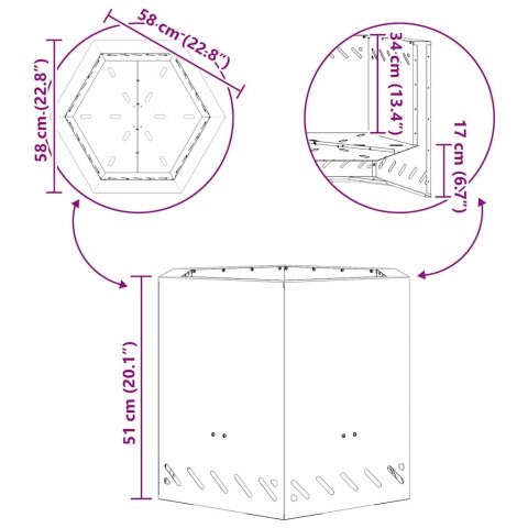 FIRE PIT BLACK 58X58X51CM COLD-ROLLED STEEL