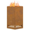 FIRE PIT BROWN 38X38X51CM WEATHERING STEEL