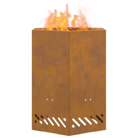 FIRE PIT BROWN 38X38X51CM WEATHERING STEEL