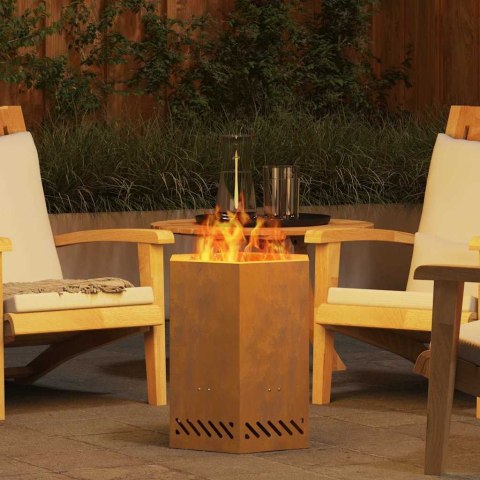 FIRE PIT BROWN 38X38X51CM WEATHERING STEEL