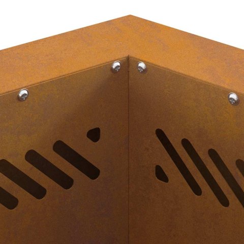 FIRE PIT BROWN 38X38X51CM WEATHERING STEEL