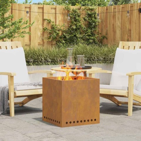 FIRE PIT BROWN 48X48X50CM WEATHERING STEEL