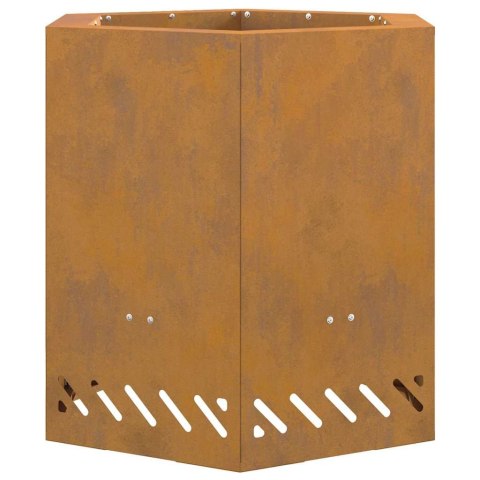 FIRE PIT BROWN 48X48X51CM WEATHERING STEEL