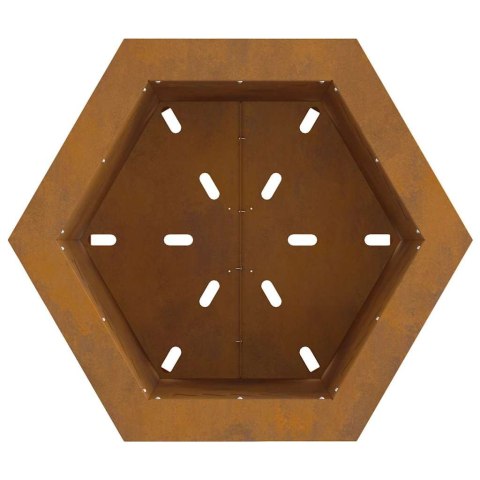 FIRE PIT BROWN 48X48X51CM WEATHERING STEEL