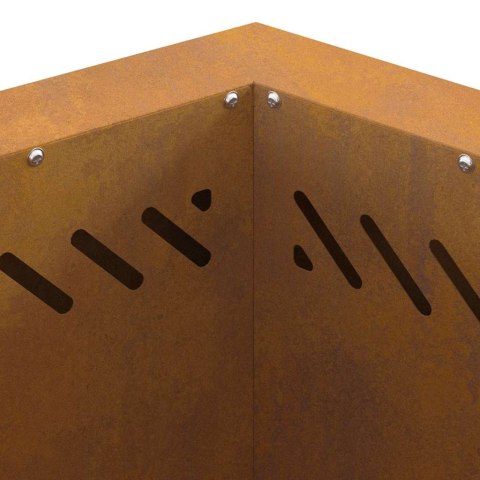 FIRE PIT BROWN 48X48X51CM WEATHERING STEEL