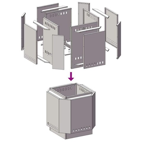 KOMINEK BRĄZOWY 48X48X51CM STAL KORTENOWSKA