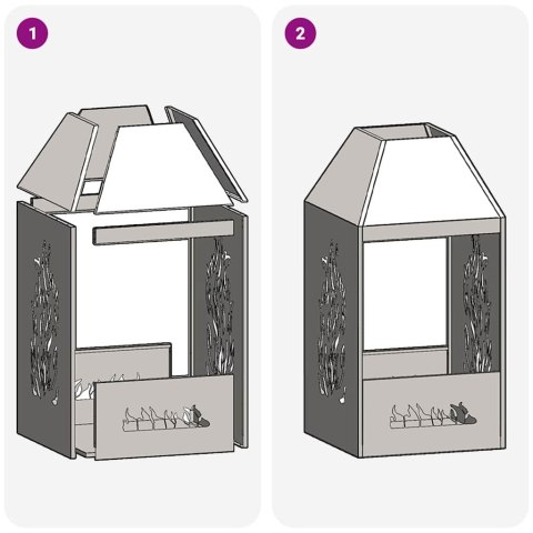 KOMINEK BRĄZOWY 50X50X100CM STAL KORTENOWSKA