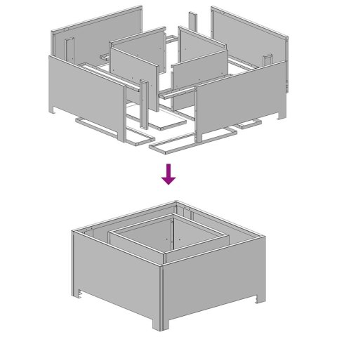 KOMINEK BRĄZOWY 60X60X30CM STAL KORTENOWSKA