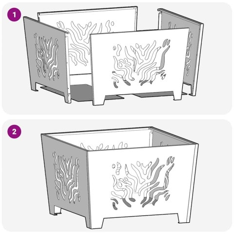KOMINEK BRĄZOWY 60X60X40CM STAL KORTENOWSKA