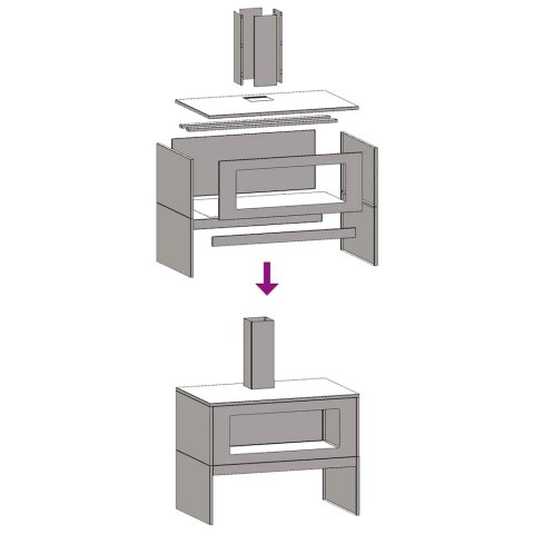 KOMINEK BRĄZOWY 80X50X96CM STAL KORTENOWSKA