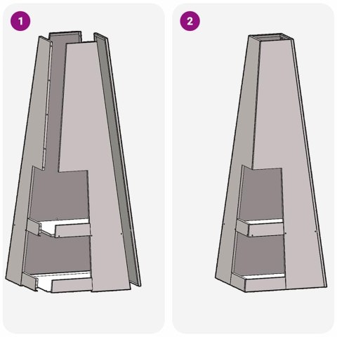 KOMINEK CZARNY 35X35X100CM STAL WALCOWANA NA ZIMNO