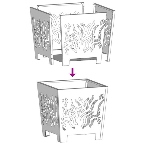 KOMINEK CZARNY 40X40X40CM STAL WALCOWANA NA ZIMNO