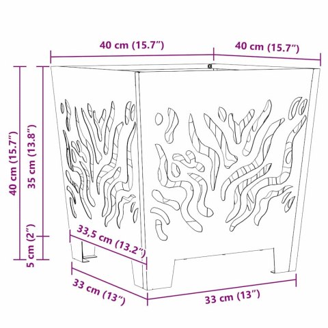 KOMINEK CZARNY 40X40X40CM STAL WALCOWANA NA ZIMNO