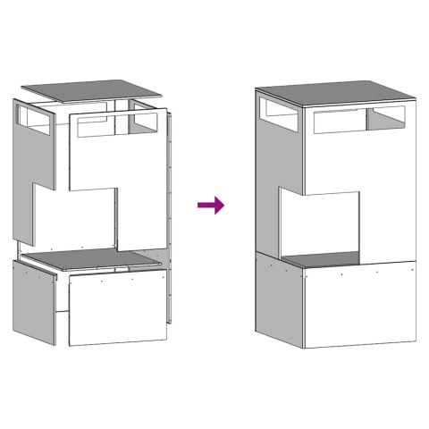KOMINEK CZARNY 50X50X100CM STAL WALCOWANA NA ZIMNO