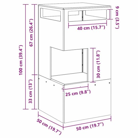 KOMINEK CZARNY 50X50X100CM STAL WALCOWANA NA ZIMNO