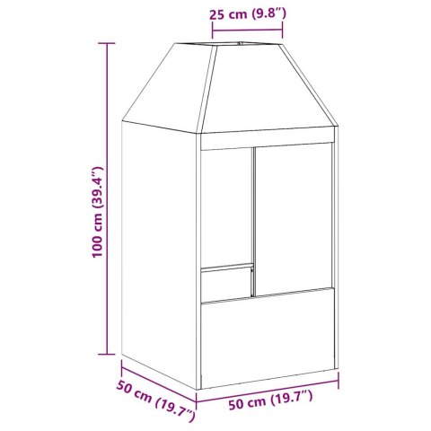 KOMINEK CZARNY 50X50X100CM STAL WALCOWANA NA ZIMNO
