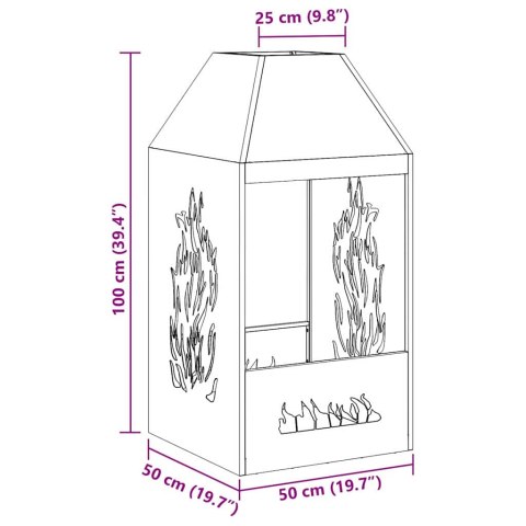 KOMINEK CZARNY 50X50X100CM STAL WALCOWANA NA ZIMNO