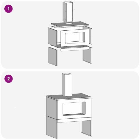 KOMINEK CZARNY 60X40X96CM STAL WALCOWANA NA ZIMNO