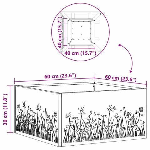KOMINEK CZARNY 60X60X30CM STAL WALCOWANA NA ZIMNO