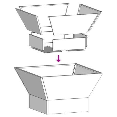 KOMINEK CZARNY 60X60X35CM STAL
