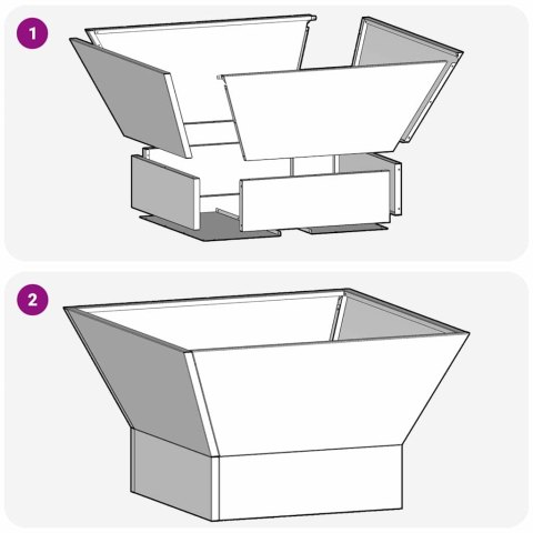 KOMINEK CZARNY 60X60X35CM STAL