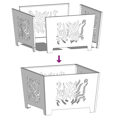 KOMINEK CZARNY 60X60X40CM STAL WALCOWANA NA ZIMNO