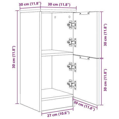 BUFET 2 SZT. CZARNY DĄB 30X30X70CM