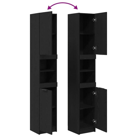 SZAFKA ŁAZIENKOWA Z PÓŁKĄ CZARNY DĄB 32X34X188.5CM