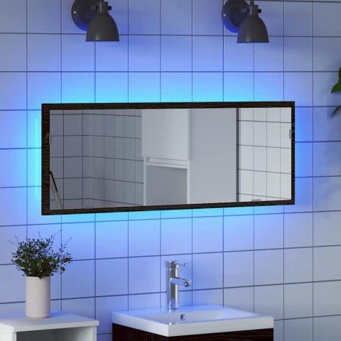LUSTRO ŁAZIENKOWE LED Z LUSTREM CZARNY DĄB 100X8.5X37CM