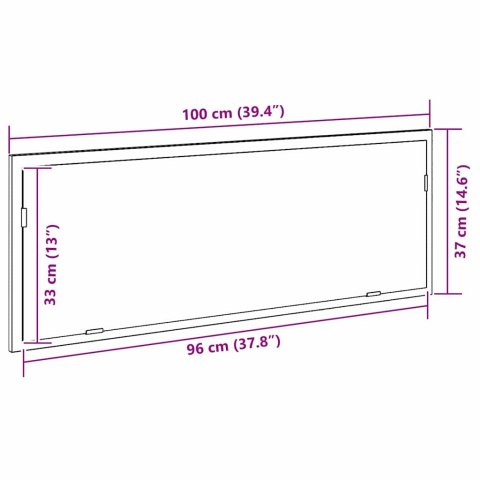 LUSTRO ŁAZIENKOWE LED Z LUSTREM CZARNY DĄB 100X8.5X37CM