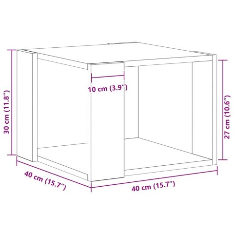 STOLIK KAWOWY CZARNY DĄB 40X40X30CM