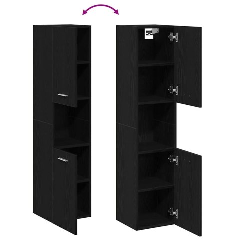 SZAFKA ŁAZIENKOWA Z PÓŁKĄ CZARNY DĄB 30X30X130CM